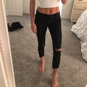 Distressed jeans, worn once